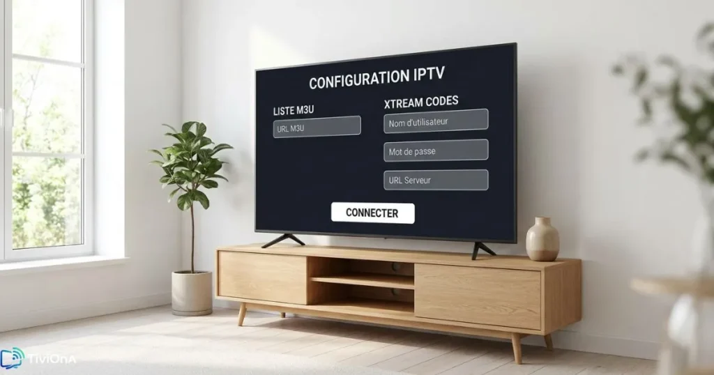 Config IPTV en Smart TV : saisie des identifiants M3U et Xtream Codes