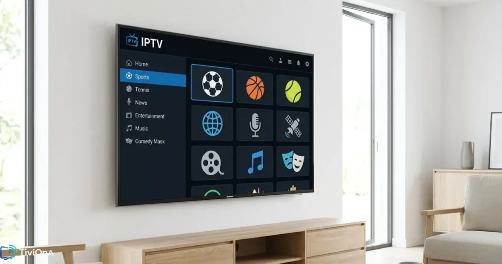 Application IPTV Samsung - interface Smart IPTV sur écran Samsung Tizen