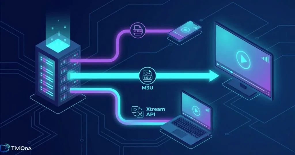 Comparaison des formats de liste IPTV M3U et Xtream API pour le streaming
