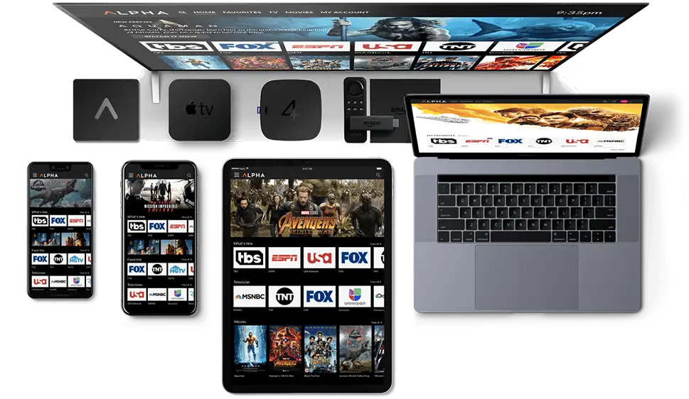 interface IPTV Tiviona sur Smart TV avec liste de chaînes HD`
