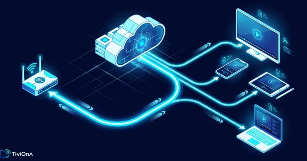 Schéma de fonctionnement d'un lecteur IPTV en ligne via internet