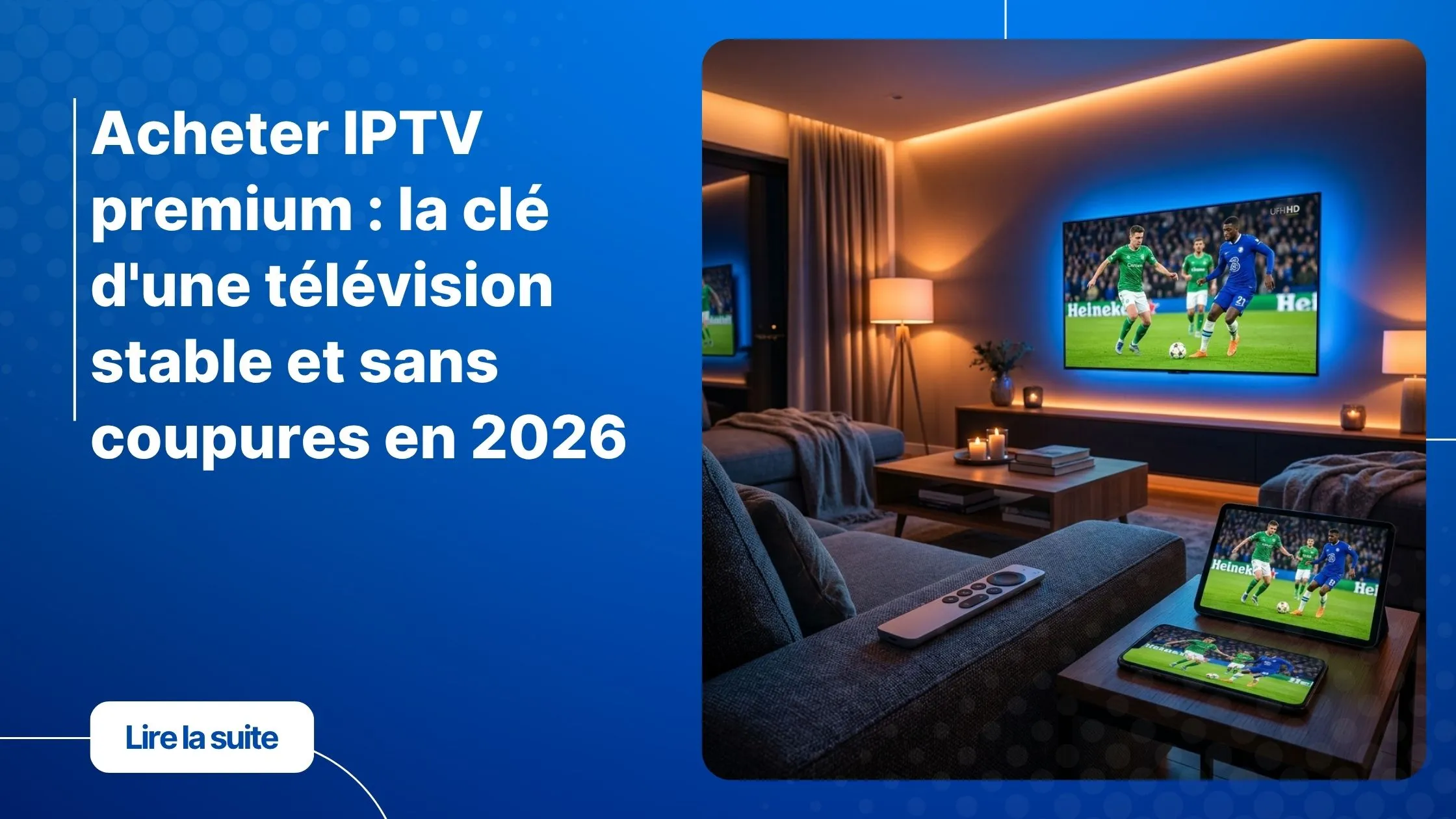Acheter IPTV premium en 2026 - abonnement fiable sur tous les écrans