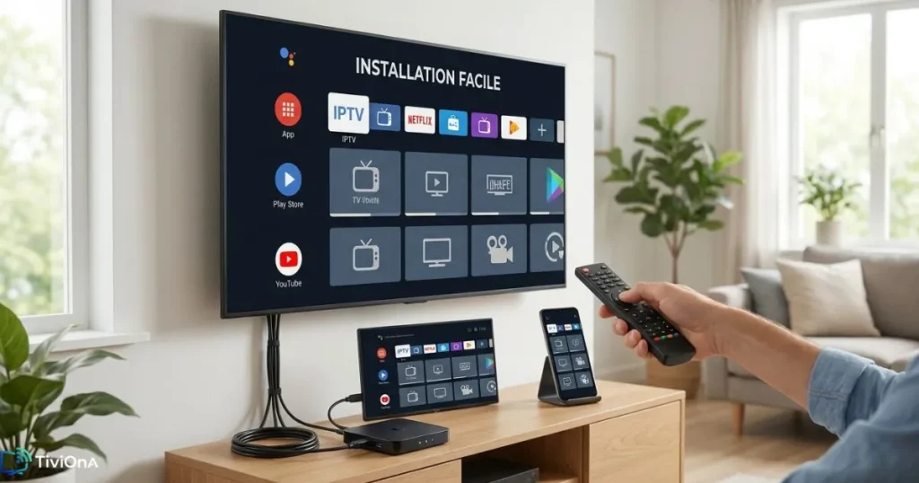 Installation IPTV Android et IPTV Smart TV sur plusieurs appareils.