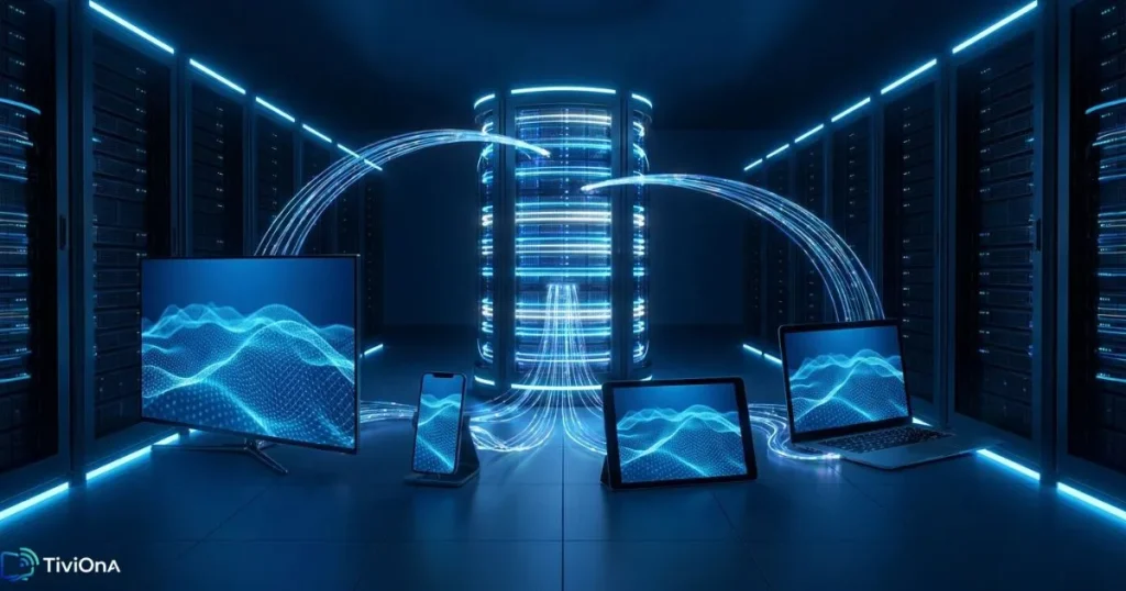 Fonctionnement d'un service IPTV via connexion internet fibre optique