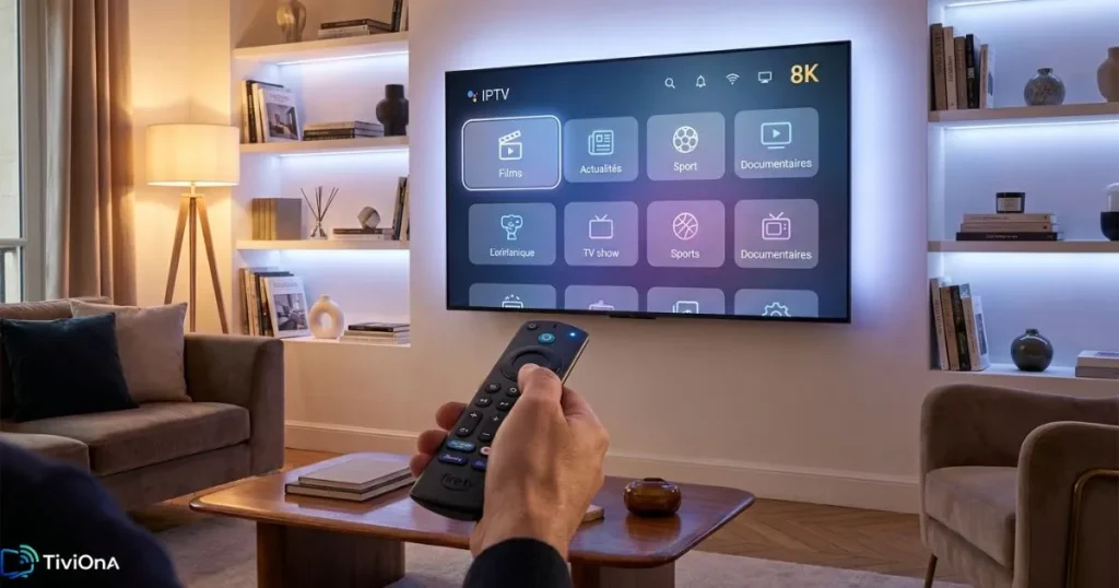 Utilisation quotidienne de l’iptv sur firestick avec navigation simple sur télévision
