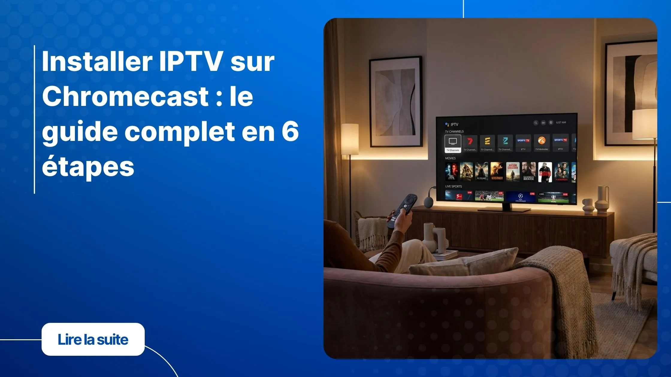 Installer IPTV sur Chromecast avec Google TV pour accéder aux chaînes et contenus en streaming sur une télévision connectée.