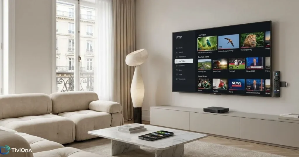 Solution IPTV fonctionnant correctement sur plusieurs appareils connectés.