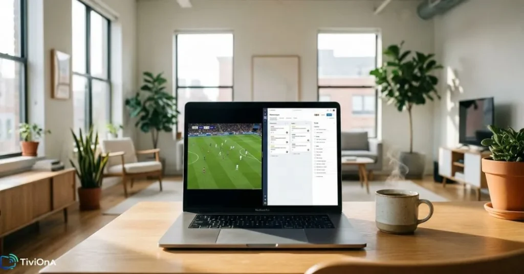 IPTV sur MacBook en multitâche - travail et streaming simultanés