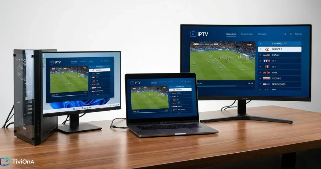 Comparaison IPTV PC, IPTV Windows et IPTV Mac sur plusieurs écrans