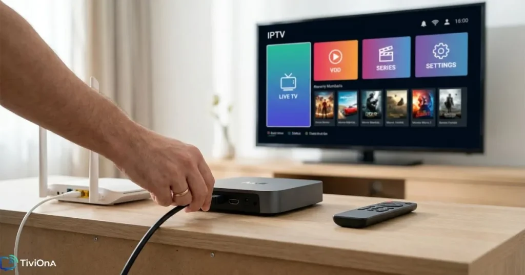 Configurer un décodeur IPTV avec code en branchant une IPTV Box à une télévision