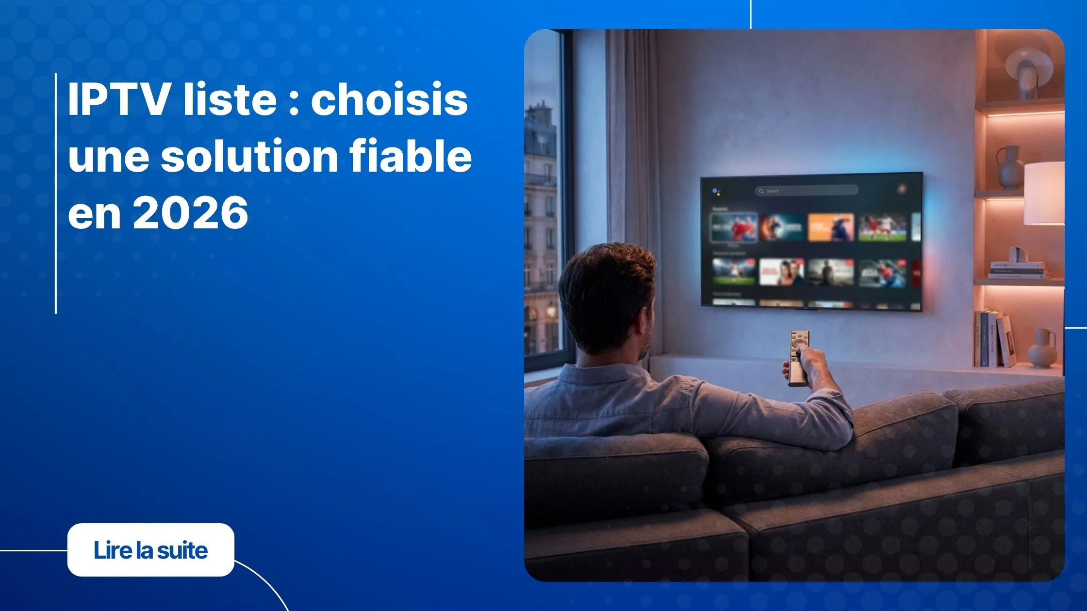 Choisir une iptv liste fiable sur Smart TV dans un salon moderne
