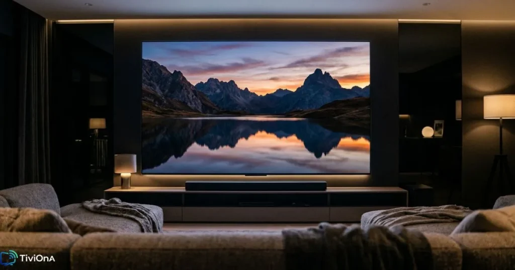 Films 4K et films HD sur une télévision moderne connectée