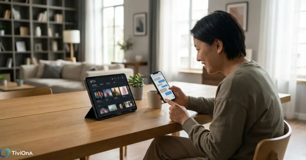 Assistance IPTV pour configurer un service sur tablette