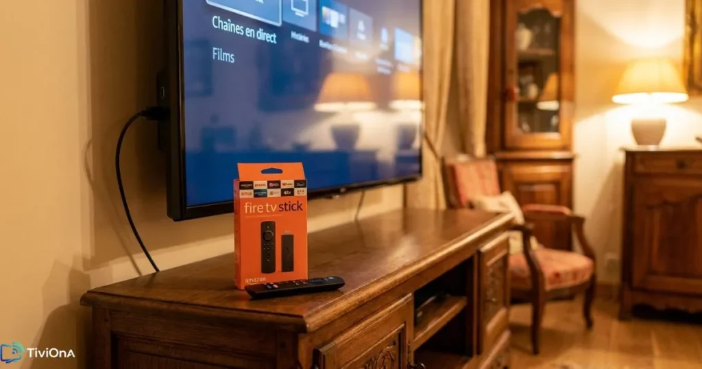 Boîtier Firestick prêt pour activer IPTV avec un abonnement IPTV France
