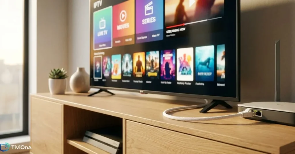 Optimisation réseau pour IPTV sur TV LG - câble Ethernet branché sur Smart TV