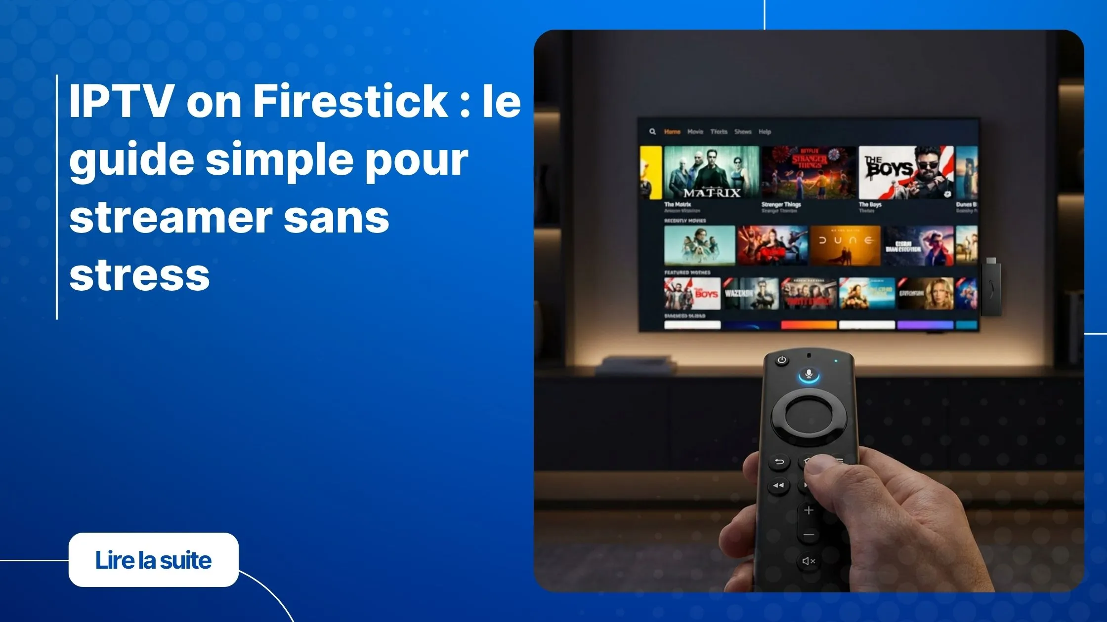 Installation IPTV on Firestick sur une télévision moderne dans un salon