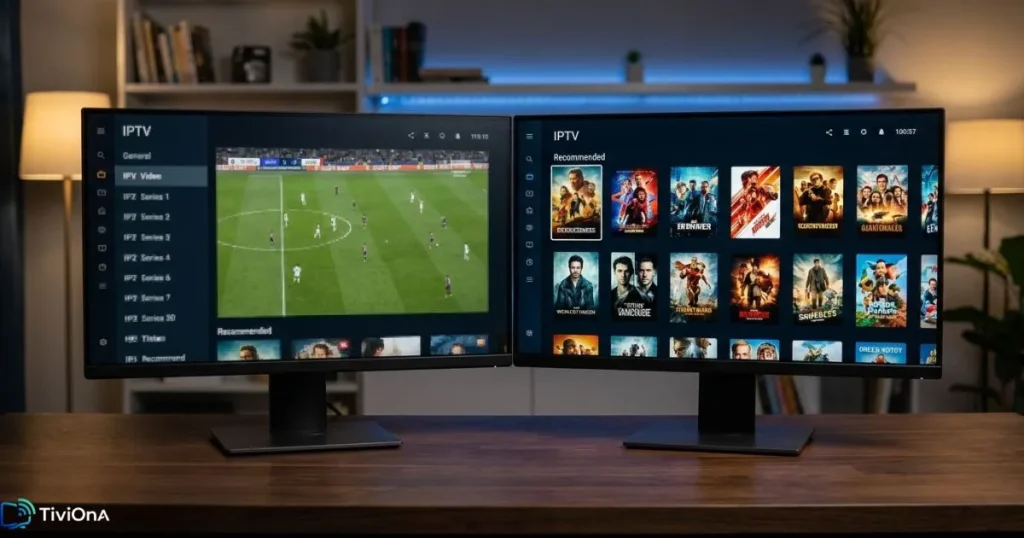 Comparaison de la lecture IPTV sur PC entre une image saccadée et un streaming fluide