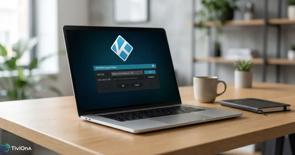 Configuration de la playlist IPTV Kodi sur écran d'ordinateur portable