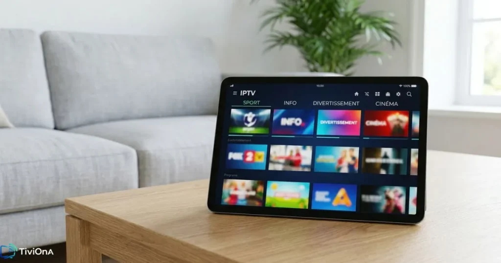 Chaînes françaises en direct sur une interface IPTV premium multi-appareils