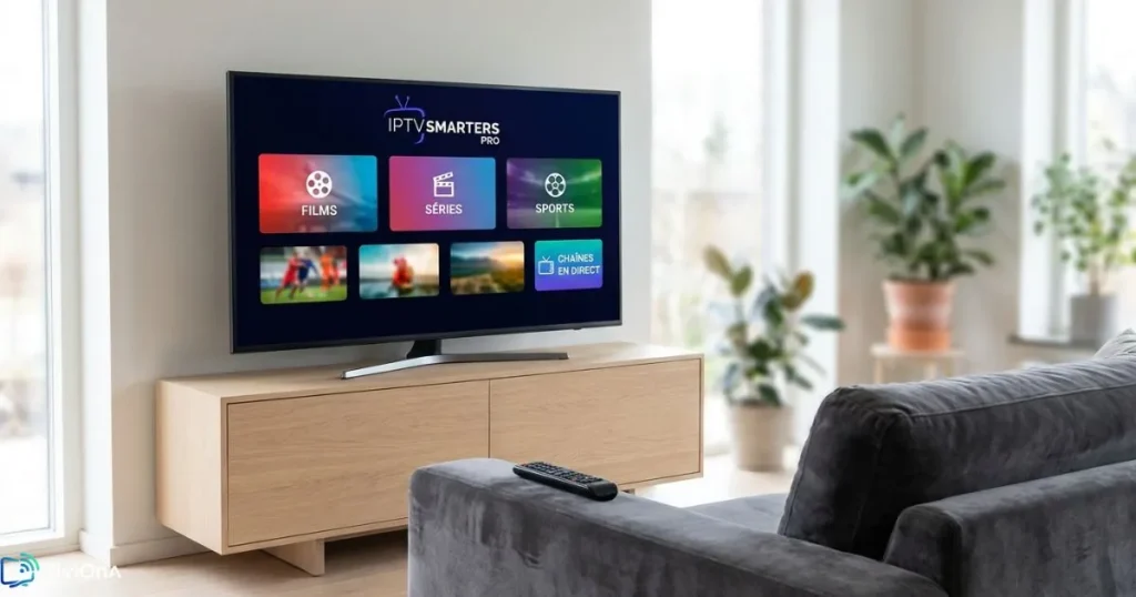 Connexion Smarters Pro réussie avec chaînes IPTV affichées sur Smart TV