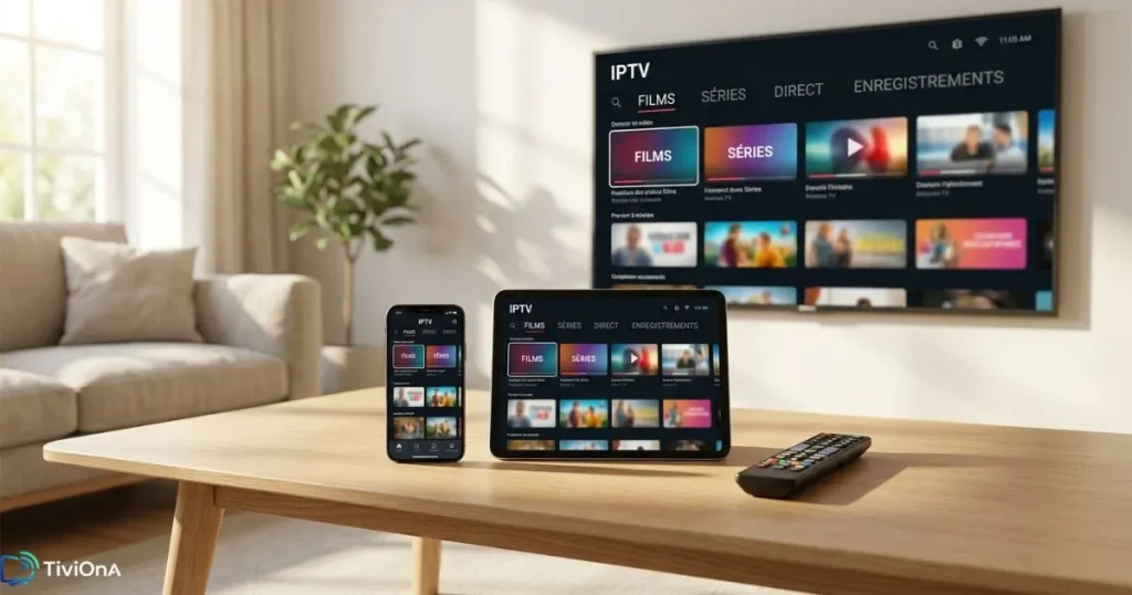 Compatibilité multi-appareils d'un service IPTV - smartphone, tablette et Smart TV connectés