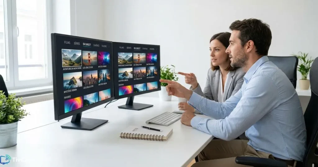 Schéma visuel du fonctionnement d'une agence IPTV face à un fournisseur IPTV