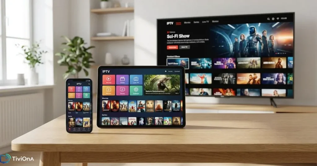 Comparaison qualité IPTV premium sur plusieurs appareils - smartphone tablette Smart TV
