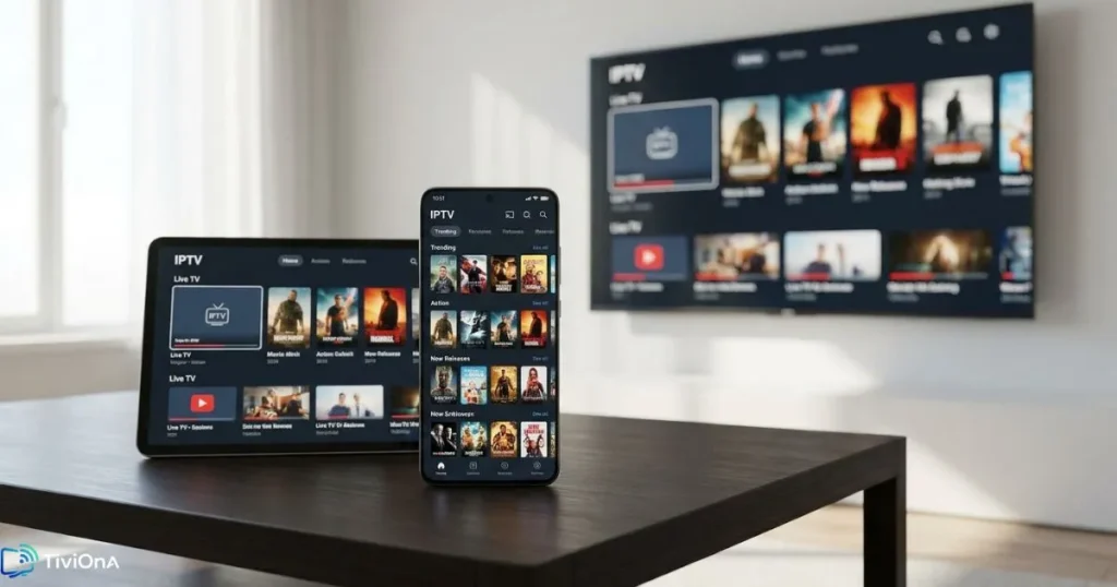Plusieurs appareils compatibles avec un abonnement IPTV : Smart TV, tablette et smartphone