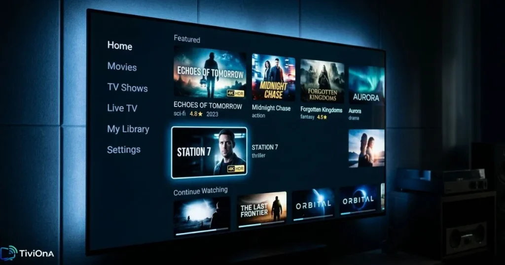 Qualité streaming IPTV en 4K sur un écran home cinéma