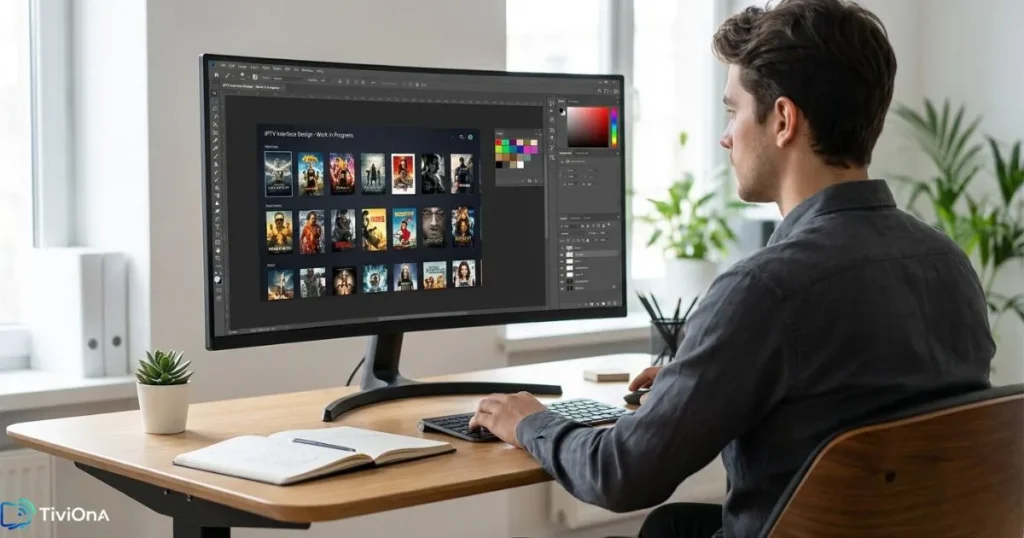 Création d'une image IPTV sur ordinateur avec interface graphique professionnelle