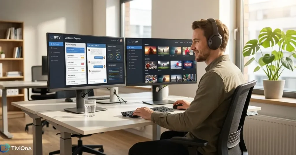 Support IPTV réactif : un conseiller accompagne un utilisateur pour configurer son service