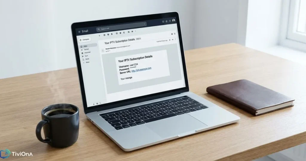 Recevoir son code IPTV par e-mail sur ordinateur portable après validation d'achat