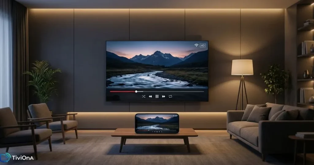 Test de stabilité IPTV en soirée sur Smart TV avec interface de lecture en cours