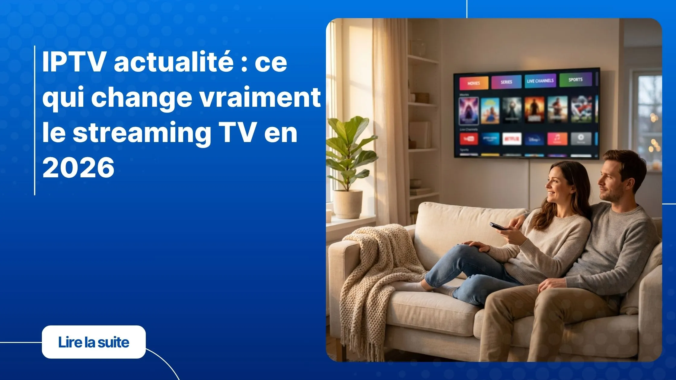 un couple regarde le streaming TV sur une Smart TV moderne dans son salon