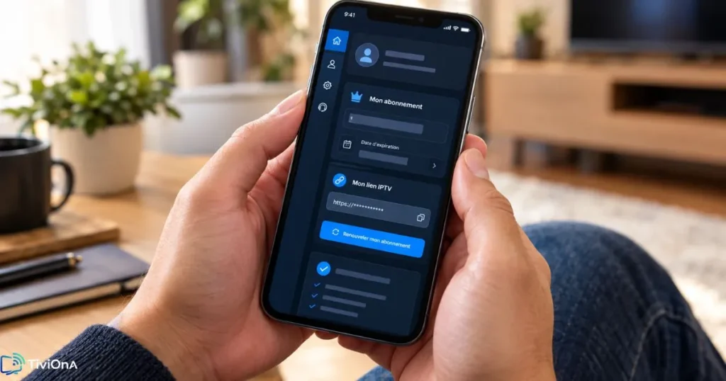 Gestion de l'accès IPTV depuis un espace client sur smartphone